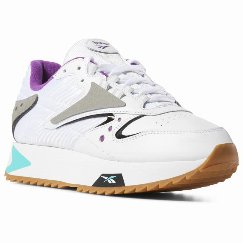 Reebok Classic Leather Ati '90s Tenisky Damske - Biele/Tyrkysové/Čierne CT8064DV